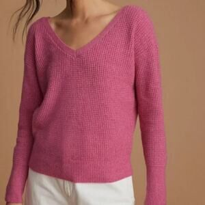 Anthropologie Maeve Pink Cross-Back Sweater - New - Small